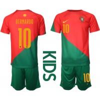 Portugal Bernardo Silva #10 Hemmadräkt Barn VM 2022 Kortärmad (+ Korta byxor)
